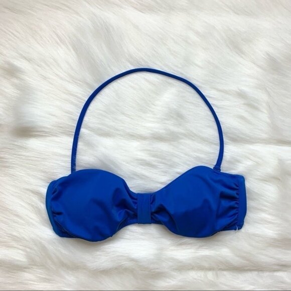 Pink Victoria's Secret Halter Bikini Top Bandeau Swimwear Beach Blue XS - Picture 5 of 13